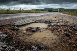 pothole in road