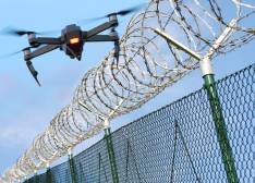 drone above concertina wire